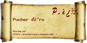 Pucher Örs névjegykártya